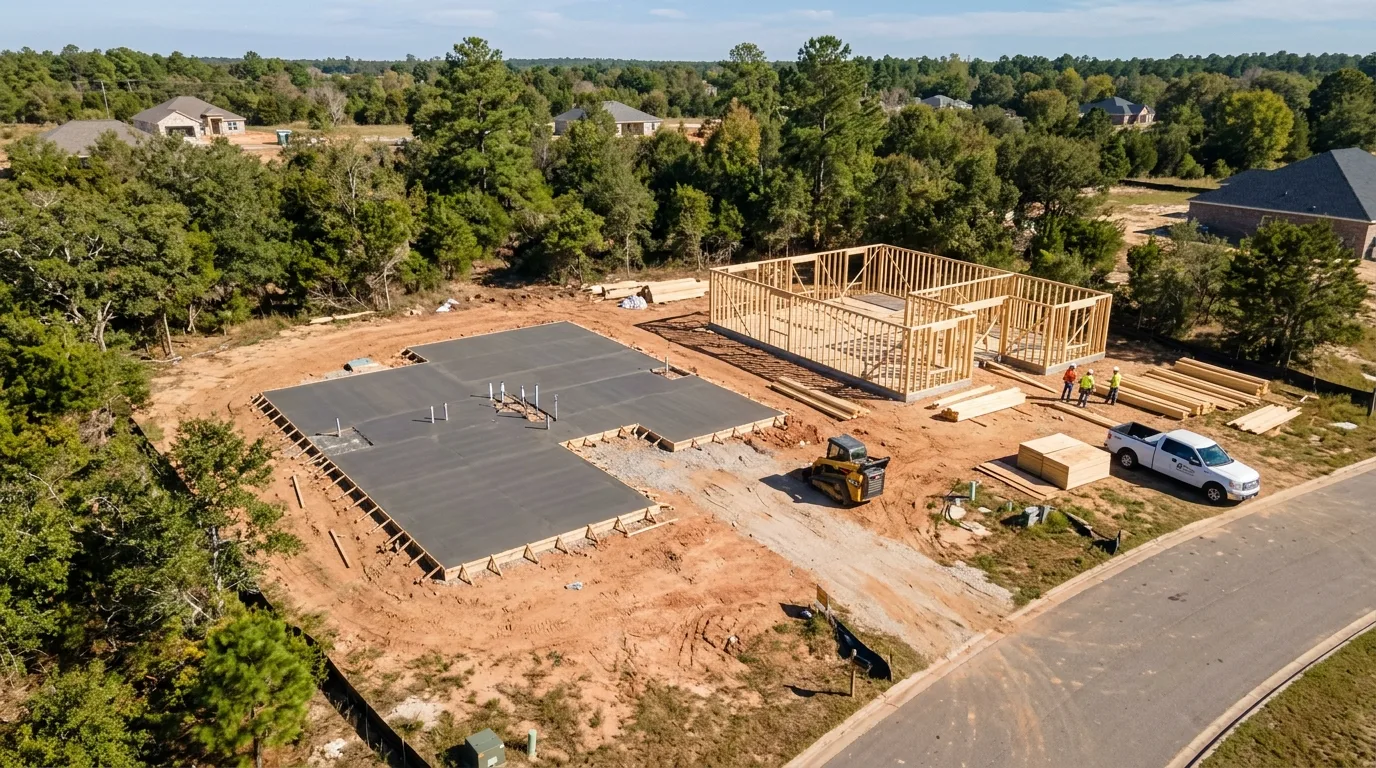 Concrete Slab Foundations for New Haltom City Homes