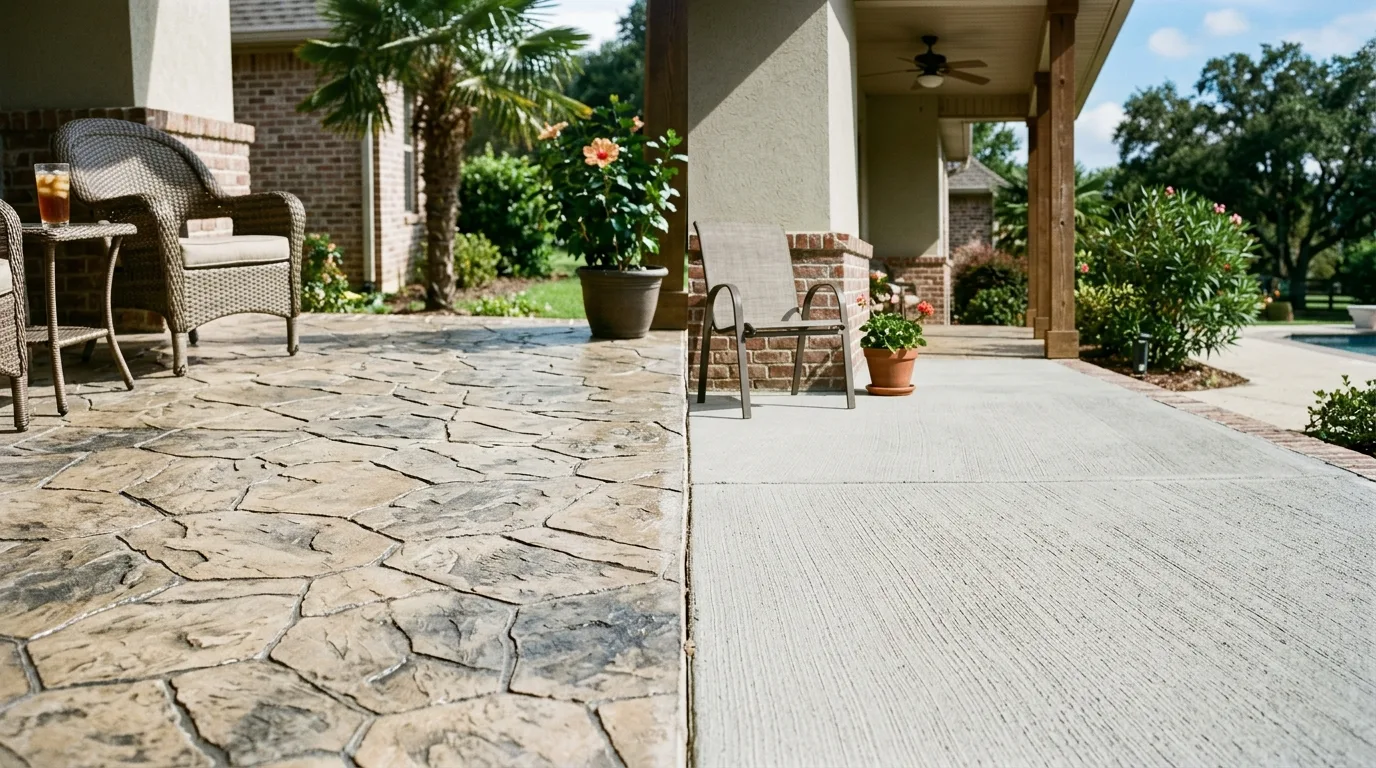 Stamped vs. Broom Finish Concrete in Haltom City TX